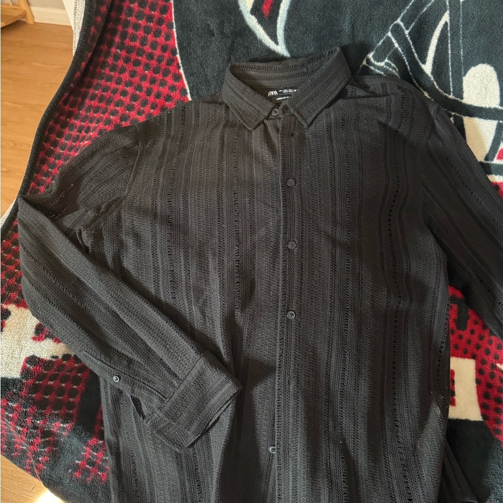Zara Black Open-Knit Sweater - Picture 6 of 11